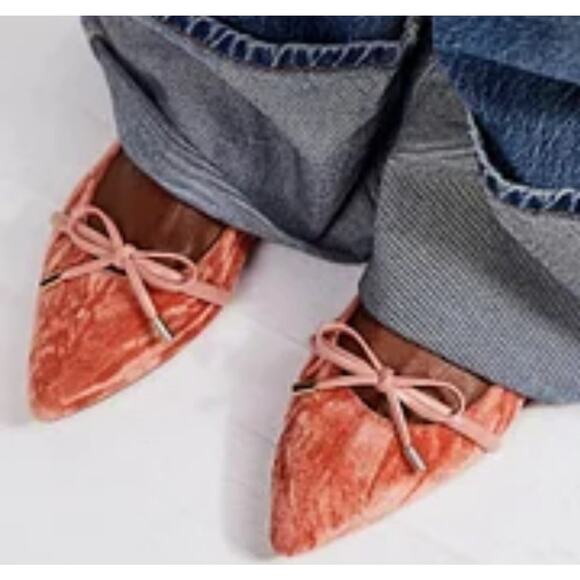 NEW Intentionally Blank Velvet Slingback Pointed Flats •10• Pink Rust Orange - Picture 1 of 12